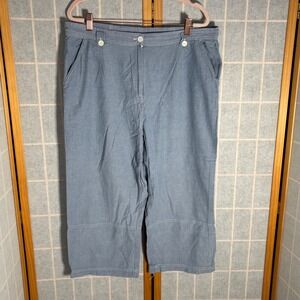 Sag Harbor Sport Women's Blue Cotton Capri Pants Sz 14‎ Beach Boat Lake Spring